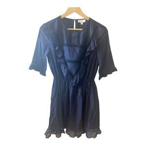 A Loves A Women’s Navy Blue Ruffled Cotton Mini Dress Size XS